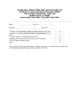 Fillable Online PLEASE MAIL ORDER FORM AND CHECK PAYABLE TO Institute ...