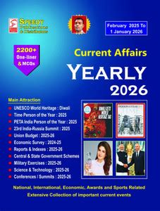 Speedy Current Affairs Yearly 2026 English | February 2025 To 1 January ...
