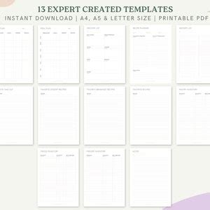 Buy Minimalist Meal Plan Template, Meal Plan Print, Grocery Lists ...