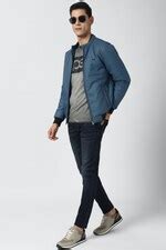 Buy Men Blue Solid Casual Jacket Online - 658868 | Peter England