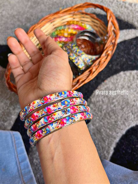 Gulabi noor🌸 bracelet bangle stack ( stack of 4 bangle bracelets as sh ...