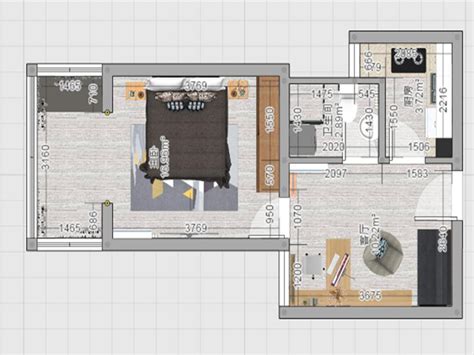 世华泊郡 - 现代风格两室一厅装修效果图 - 李雁红设计效果图 - 躺平设计家