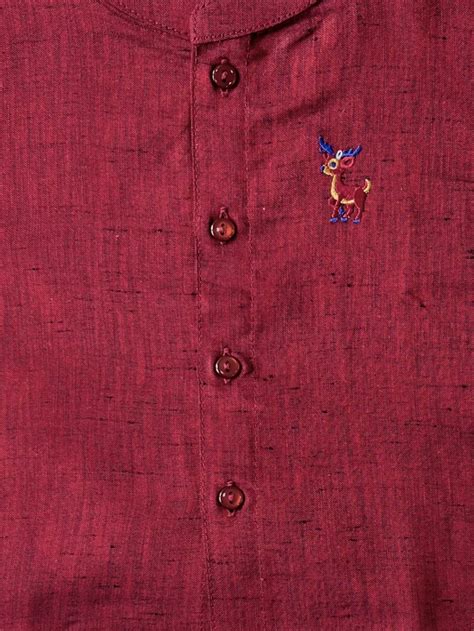 Born Baby Matching Shirt & Dhoti Set Wine Red C81