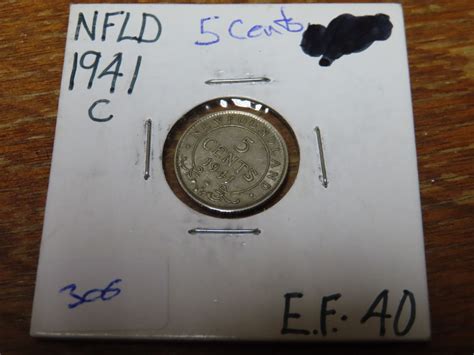 1941 Newfoundland 5 Cent Coin - EF40 - Schmalz Auctions