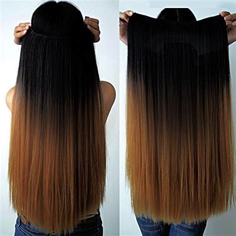Ritzkart Hair Extension 25 Inc Golden Black Mix Straight Extension 3t27 ...