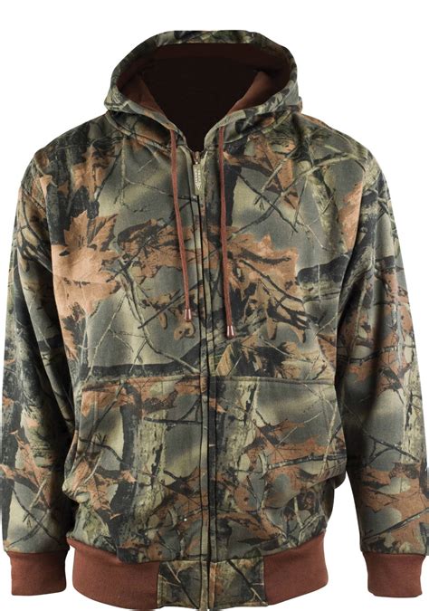 TrailCrest - Mens Full Zip CAMO Hoodie SWEATSHIRT JACKET Hunting ...