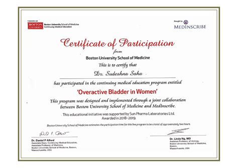 Certificate of Participation | Dr. Sudeshna Saha
