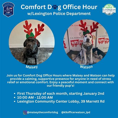 Comfort Dog Office Hour w/Lexington Police Department, 39 Marrett Road ...