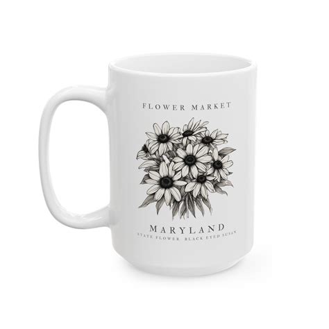 Maryland State Flower Mug, Cute Black Eyed Susan Mug, State Flower Gift, Maryland Mugs, Maryland ...