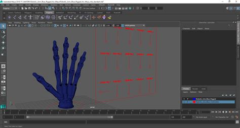 Robotic Arm Blue Rigged for Maya 3D | 3D Molier International