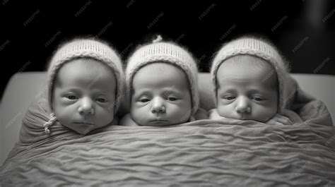 Premium AI Image | Generative AI four twins born recently