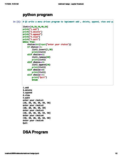 Rutuja - assignments of python - 10:34 AM vaishnavi kadge Jupyter ...