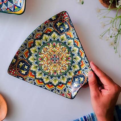 Femora Hand-Painted Ceramic Kebab Serving Plate - Starter Platter for ...