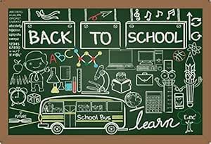 AOFOTO 7x5ft Back to School Blackboard Backdrop Handwritten Words Clock ...