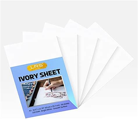 LRS Ivory Sheets/Paper - Super Smooth - Bright White - 210GSM - A3 Size ...