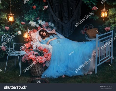 Fantasy Woman Sleeping Beauty Lies Sleep Stock Photo 1997770703 ...
