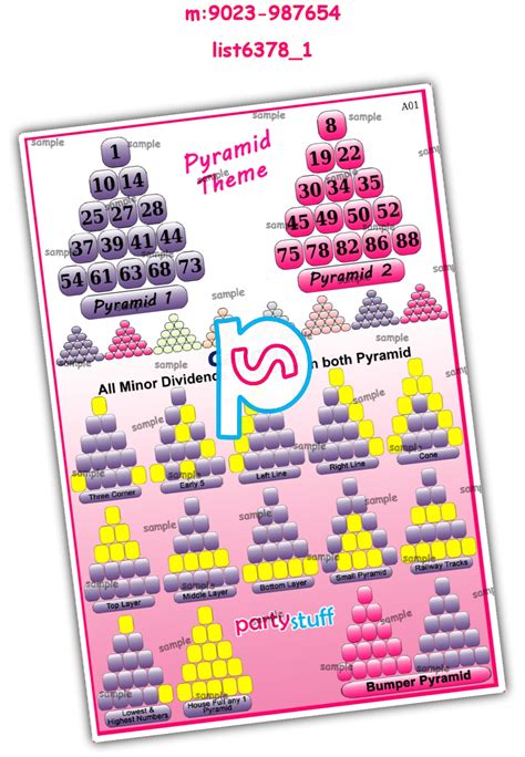 Pyramid theme designs in Tambola Housie