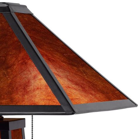 Benzara 24-in Brown and Black LED On/Off Switch Table Lamp with Fabric ...