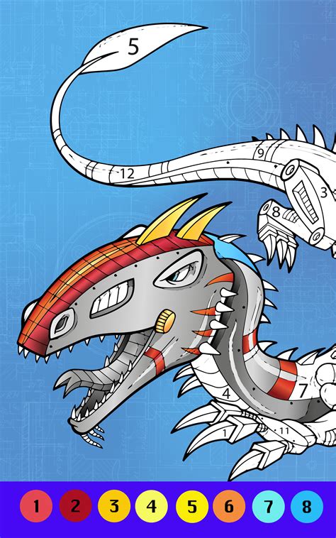 Dino Robots Color by Numbers - App on Amazon Appstore