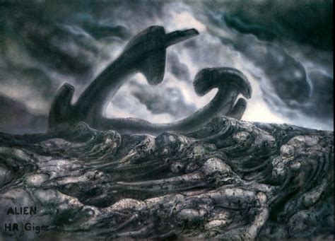 Alien Explorations: Alien: Landscape with Wreck (work 397) for Alien. (1978) by HR Giger