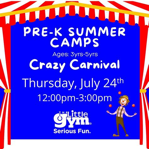 Crazy Carnival Pre-K Summer Camp! Ages 3-5 yrs., 9075 Quantrelle Ave ...