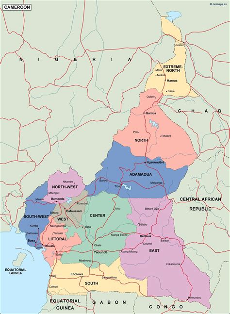 cameroon political map | Order and download cameroon political map