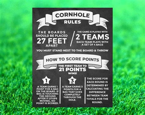 Printable Corn Hole Rules