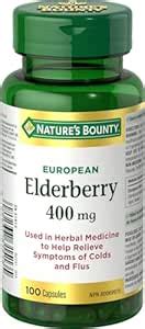 Nature's Bounty Elderberry 400 Mg, Help Relieve Symptoms of colds and ...