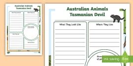 Australian Animals Platypus Template Report (teacher made)