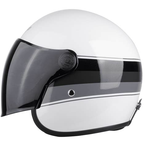 STEELBIRD Sbh 56 Vintage White Grey Half Face Helmet – Sparkly Helmets