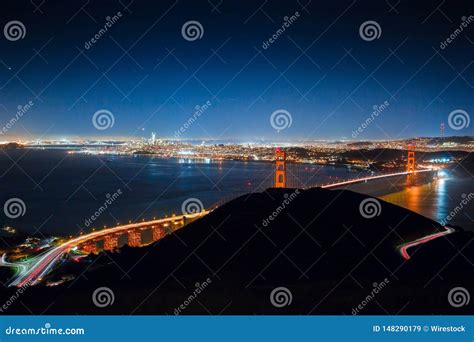 Beautiful Shot of Golden Gate Bridge Taken from Hawk Hill Stock Image ...