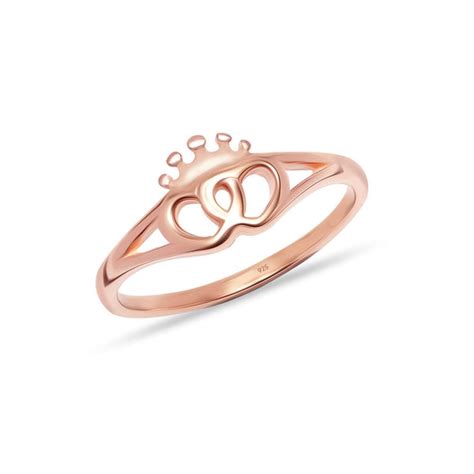 LeCalla - Buy 925 Sterling Silver Rose Gold-Plated Crown & Interwined ...