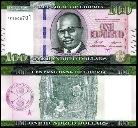 Liberia 100 Dollars Very Fine Banknote 2021 – Banknotecoinstamp