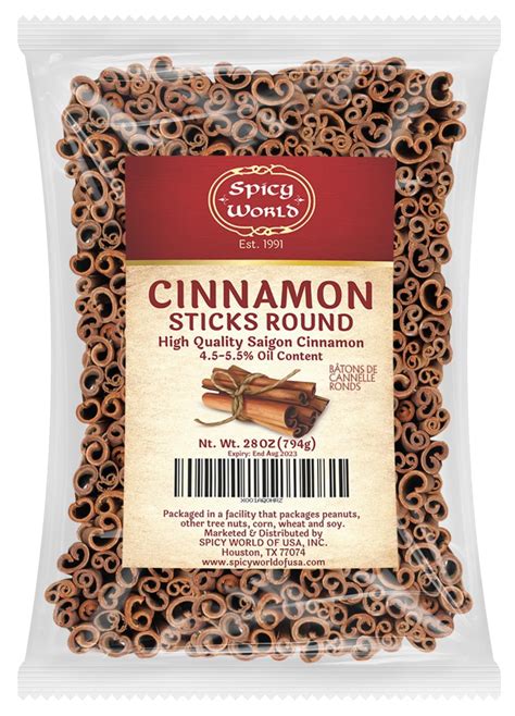 Spicy World Cinnamon Sticks ESF27 1.75 Pound Bulk Bag - 150 to 175 ...