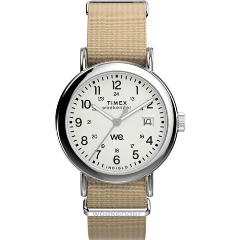 Timex Weekender Round 37mm White Dial Analog Unisex Watch - TW2Y09100U