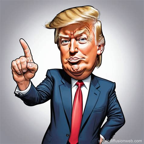Donald Trump Pointing Cartoon Style | Stable Diffusion Online