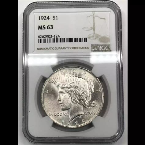 1924 Peace Silver Dollar NGC MS-63 - Old Pueblo Coin