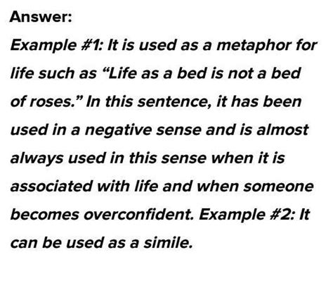 life is not bed of roses (identify the figure of speech) - Brainly.in