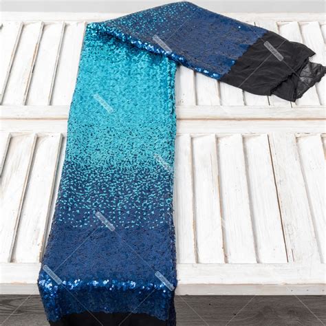 Stunning Navy - Ocean Blue - Navy Ombre Sequin Fabric - OneYard