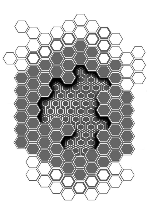 Geometric Honeycomb Tattoo Stencil - Printable Computer Tools