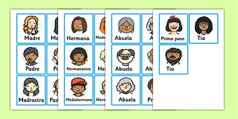 Family Members Role Play Badges Spanish