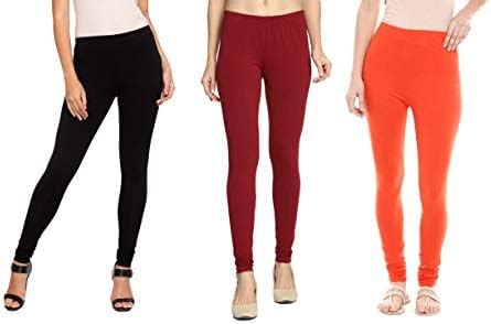Buy Fossilbeater Cotton Lycra Churidar Length Leggings for Women and ...