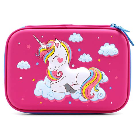 SOOCUTE Flying Unicorn Hardtop Pencil Case with Compartments - Kids ...