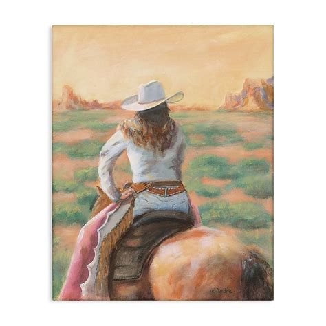 Stupell Industries Cowgirl Atop Country Horse Canvas Wall Art By Pam ...