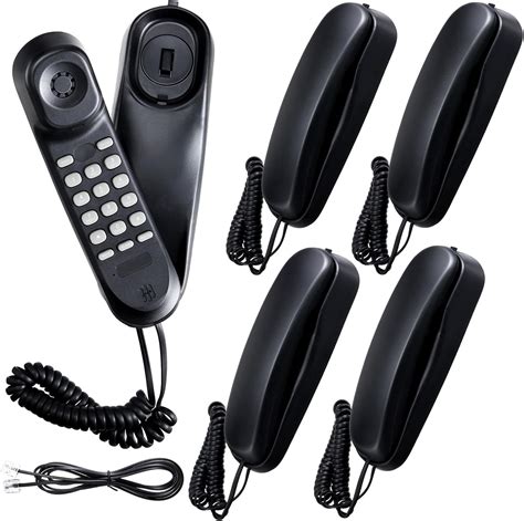 Amazon.com : Kanayu 4 Pcs Desk Landline Corded Phone Black Slim Vintage ...