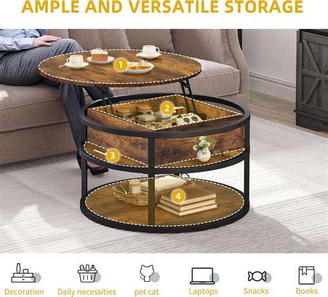 DWVO Round Lift Top Coffee Tables for Living Room, India | Ubuy