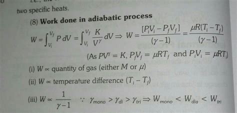 irreversible adiabatic compression work done formula - Brainly.in