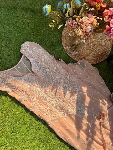 Timeless Elegance Pure Chiffon Anarkali with Do Taar Chikankari & Pear ...