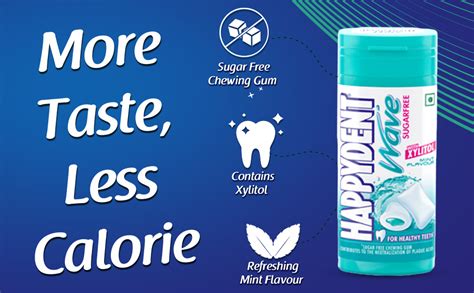 HappyDent Wave, Xylitol Sugarfree Mint Flavour, Bubble Gum Pocket ...