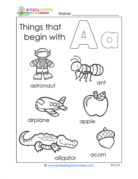 Alphabet Worksheets with Pictures